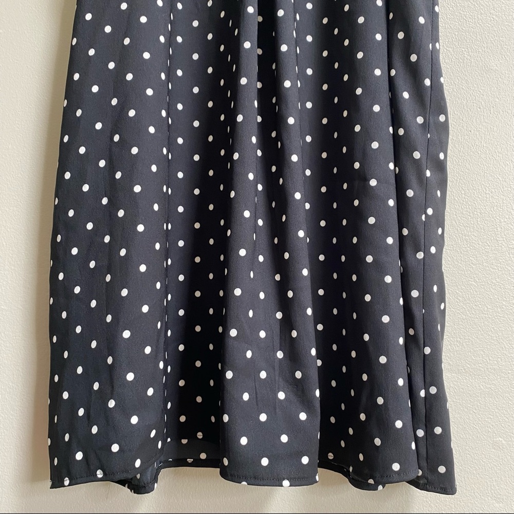 Ann Taylor Black Polka Dot Ruffle Shift Dress Size Small Petite - Picture 7 of 16